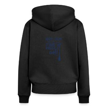 Stand Up Paddler - Frauen Premium Bio Zip Hoodie - Schwarz - Hinten - Julia (174cm)