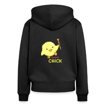 Süßes Küken Klarinetten Kinder Mädchen Geschenk - Frauen Premium Bio Zip Hoodie - Schwarz - Hinten - Julia (174cm)