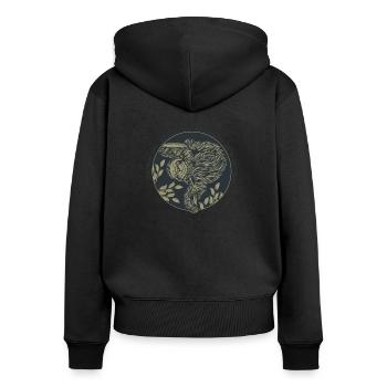 Sloth Animal Love Wildlife Sloth Gift - Women's Premium Organic Zip Hoodie - black - Back - Julia (174cm)