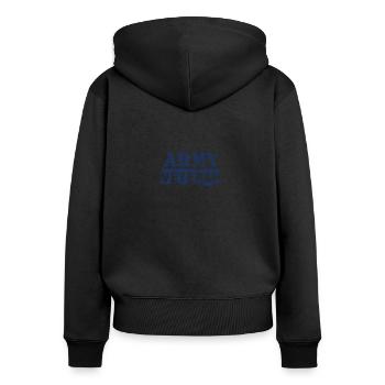 Veteran Veteran Veteran Veteran - Women's Premium Organic Zip Hoodie - black - Back - Julia (174cm)
