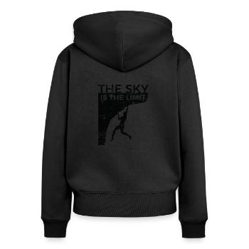 Rock Climbing - The Sky is the Limit - Women's Premium Organic Zip Hoodie - black - Back - Julia (174cm)