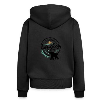 Bangkok Thailand Elefant Logo Tourismus Geschenk - Frauen Premium Bio Zip Hoodie - Schwarz - Hinten - Julia (174cm)