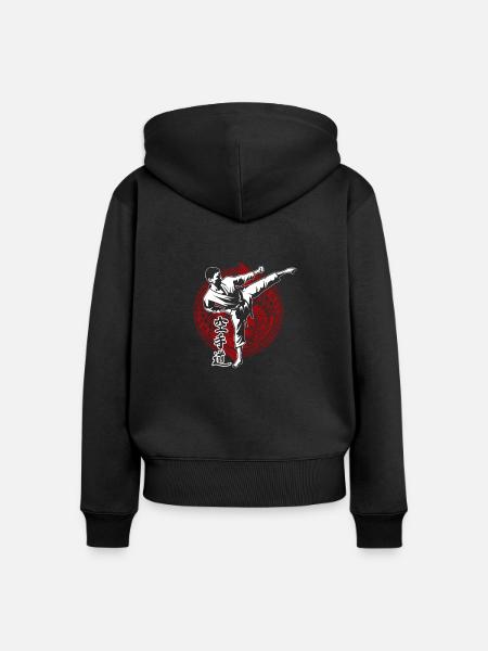 Karate - Frauen Premium Bio Zip Hoodie - Schwarz