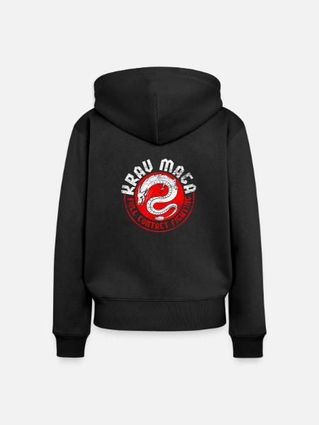 Krav Maga - Frauen Premium Bio Zip Hoodie - Schwarz