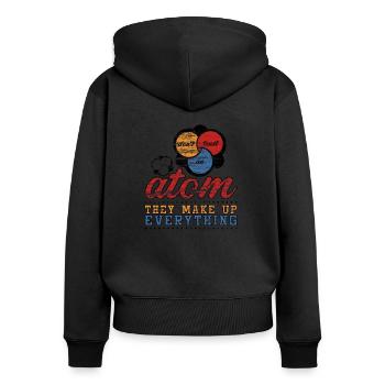 Science Wissenschaft Atom Geschenk Student Physik - Frauen Premium Bio Zip Hoodie - Schwarz - Hinten - Julia (174cm)