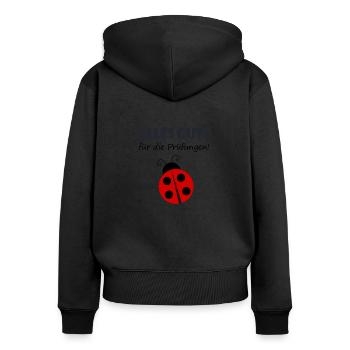 Ladybug congratulations exams - Women's Premium Organic Zip Hoodie - black - Back - Julia (174cm)