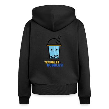 Bubble Tea - Sweat à capuche zippé Premium bio Femme - noir - Dos - Julia (174cm)