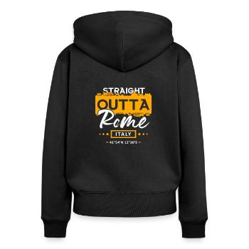 Rom Italien Vatikanstadt Hauptstadt Geschenkidee - Frauen Premium Bio Zip Hoodie - Schwarz - Hinten - Julia (174cm)