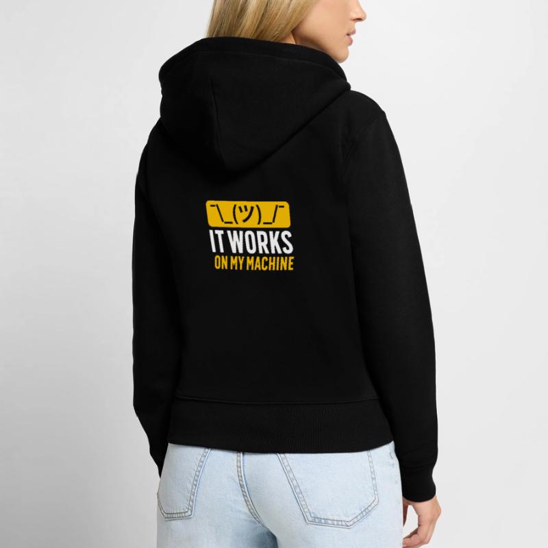 Ascii Coder CSS HTML Programmeur Nerd Geek Sweat à capuche zippé Premium bio Femme
