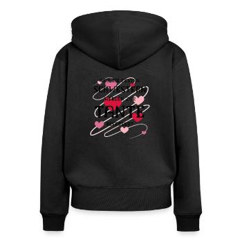Nur die Besten Schwestern werden Tante befördert - Frauen Premium Bio Zip Hoodie - Schwarz - Hinten - Julia (174cm)