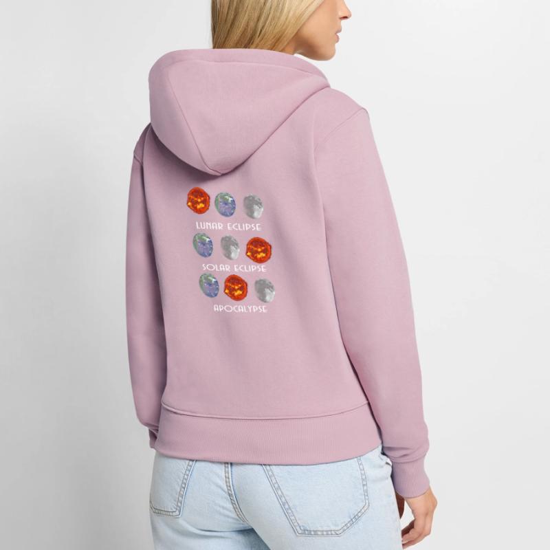 Lunar Eclipse Solar Eclipse Apocalypse Women's Premium Organic Zip Hoodie