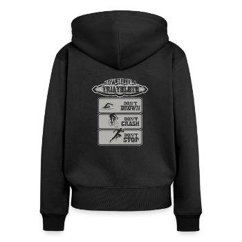 Comment devenir Triathlete Triathlon - Sweat à capuche zippé Premium bio Femme - noir - Dos - Julia (174cm)