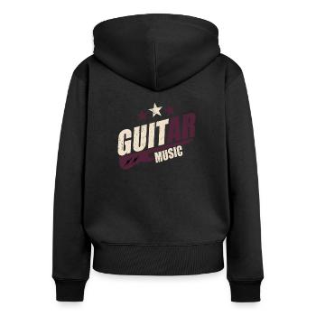 Chemise de guitare - Sweat à capuche zippé Premium bio Femme - noir - Dos - Julia (174cm)