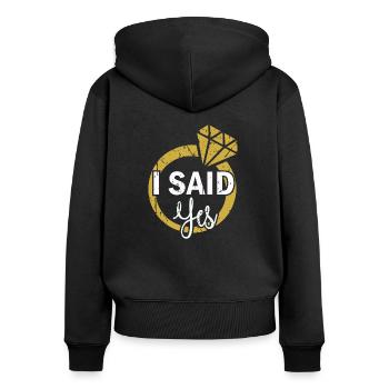 Hen party wedding - Women's Premium Organic Zip Hoodie - black - Back - Julia (174cm)
