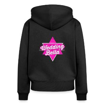 poule - Sweat à capuche zippé Premium bio Femme - noir - Dos - Julia (174cm)