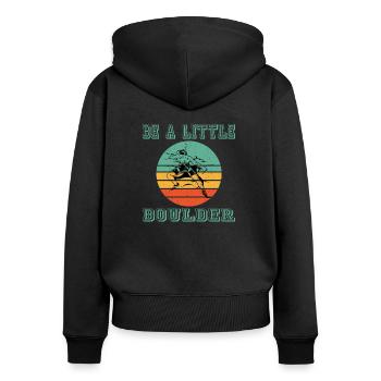 être un petit bloc - bloc - escalade - - Sweat à capuche zippé Premium bio Femme - noir - Dos - Julia (174cm)