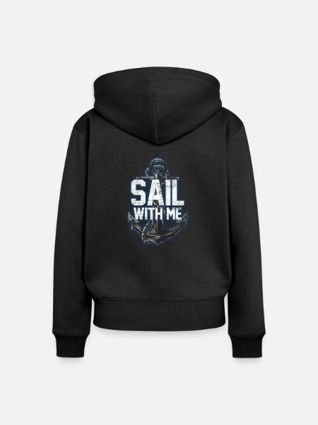 Segeln Erfahrung - Frauen Premium Bio Zip Hoodie - Schwarz