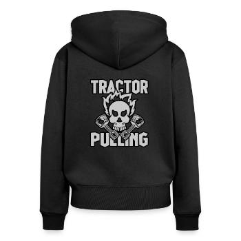 Tractorpulling Traktor Trecker Motorsport Geschenk - Frauen Premium Bio Zip Hoodie - Schwarz - Hinten - Julia (174cm)