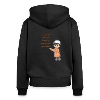 Koran Surah verse Allah Allah Islam Muslim Gift - Women's Premium Organic Zip Hoodie - black - Back - Julia (174cm)