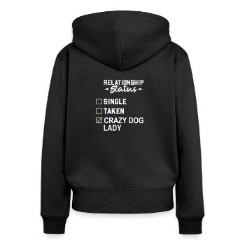 Drôle Chien Dire Crazy Dog Lady Gift - Sweat à capuche zippé Premium bio Femme - noir - Dos - Julia (174cm)