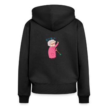 Dancing Party Grandma - Women's Premium Organic Zip Hoodie - black - Back - Julia (174cm)