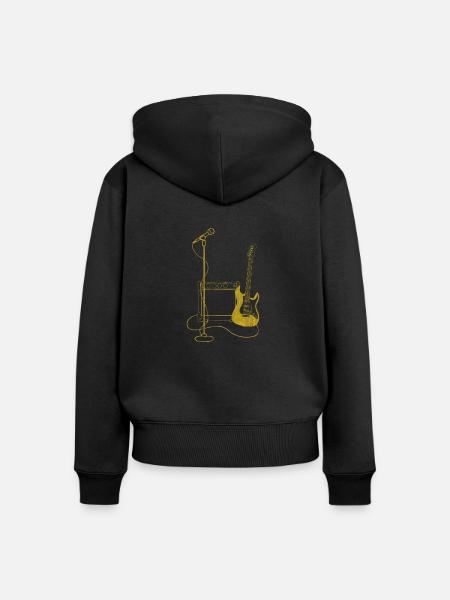 Gitarre Konzert - Frauen Premium Bio Zip Hoodie - Schwarz