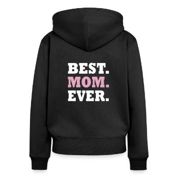 Meilleure maman - meilleure maman - t-shirt - Sweat à capuche zippé Premium bio Femme - noir - Dos - Julia (174cm)