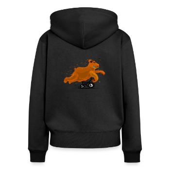 Cool bear cycles his little bike. - Women's Premium Organic Zip Hoodie - black - Back - Julia (174cm)