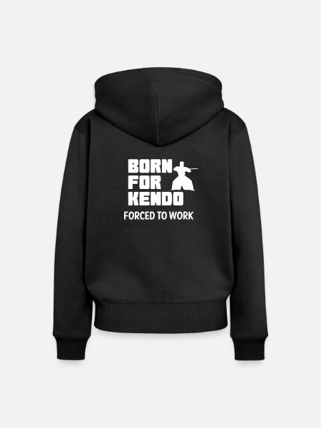 Kendo - Frauen Premium Bio Zip Hoodie - Schwarz