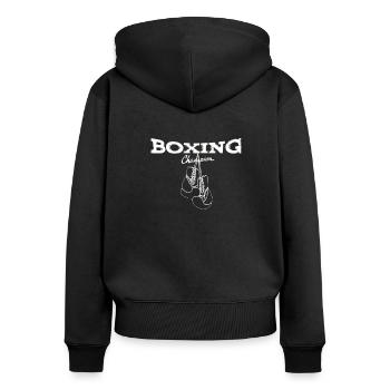 boxing - Boxing - Boxing - Shirt - Women's Premium Organic Zip Hoodie - black - Back - Julia (174cm)