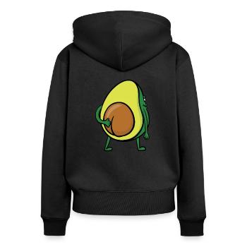 Avocado Hintern Po Popo Veganer Lustig Geschenk - Frauen Premium Bio Zip Hoodie - Schwarz - Hinten - Julia (174cm)