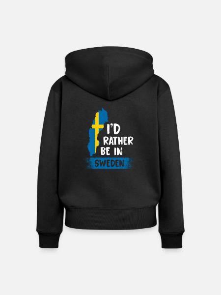 Schweden - Frauen Premium Bio Zip Hoodie - Schwarz
