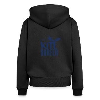 Surf Kiteboard Kitesurfer Kitesurf Kite Surf surf - Sweat à capuche zippé Premium bio Femme - noir - Dos - Julia (174cm)