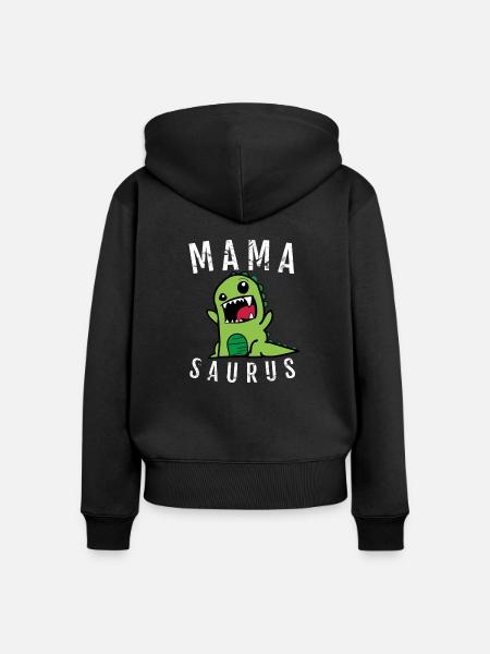 Mama Mamasaurus - Frauen Premium Bio Zip Hoodie - Schwarz