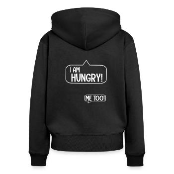Schwanger Schwangerschaft - Frauen Premium Bio Zip Hoodie - Schwarz - Hinten - Julia (174cm)