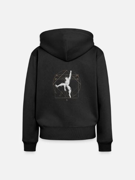 Vitruvian Mann Geschenk - Frauen Premium Bio Zip Hoodie - Schwarz