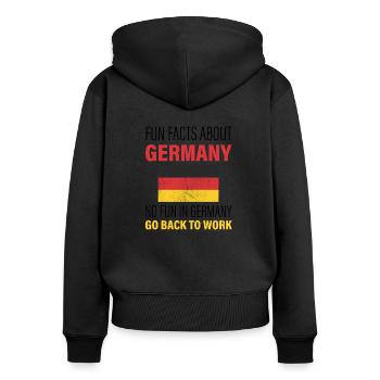 Faits amusants sur l'Allemagne - Sweat à capuche zippé Premium bio Femme - noir - Dos - Julia (174cm)