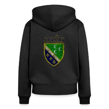 sandzak Banner sandzaklija - Sweat à capuche zippé Premium bio Femme - noir - Dos - Julia (174cm)