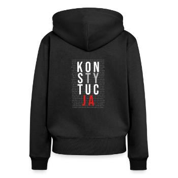 Konstytucja Constitution | Poland, Polish, Polska - Women's Premium Organic Zip Hoodie - black - Back - Julia (174cm)