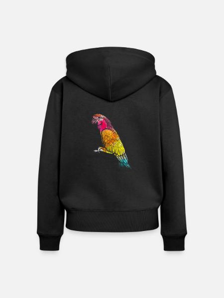 Papagei Tier - Frauen Premium Bio Zip Hoodie - Schwarz