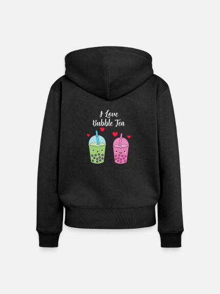 Bubble Tea - Frauen Premium Bio Zip Hoodie - Schwarz