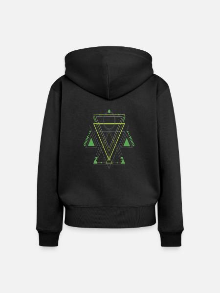Geometrie - Frauen Premium Bio Zip Hoodie - Schwarz