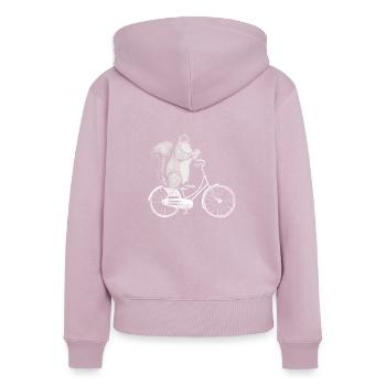 Squirrel bike - Women's Premium Organic Zip Hoodie - dusky pink - Back - Julia (174cm)