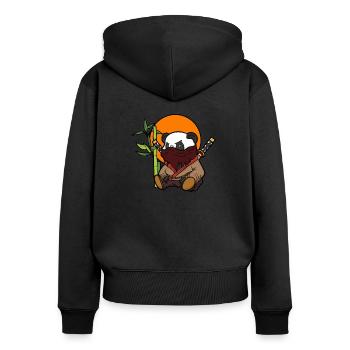 Panda Panda Ninja Kung Fu Samurai Animal Gift - Women's Premium Organic Zip Hoodie - black - Back - Julia (174cm)