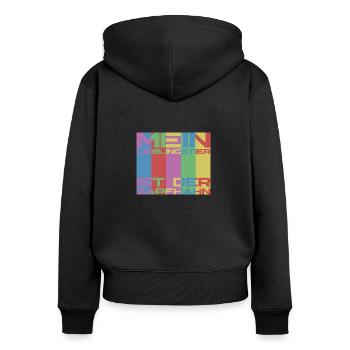 Lieblingstier Zapfhahn Bier - Frauen Premium Bio Zip Hoodie - Schwarz - Hinten - Julia (174cm)