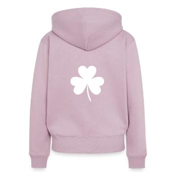 cloverleaf - Women's Premium Organic Zip Hoodie - dusky pink - Back - Julia (174cm)