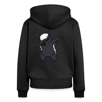 Dachs Badger Waldtier Dabbing Trend cool Geschenk - Frauen Premium Bio Zip Hoodie - Schwarz - Hinten - Julia (174cm)