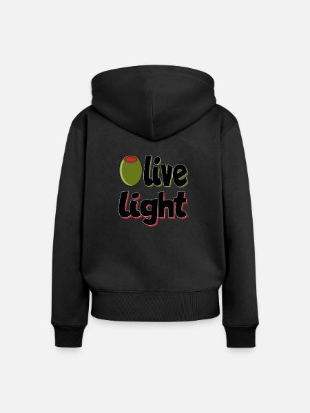 Olive LIght - Frauen Premium Bio Zip Hoodie - Schwarz