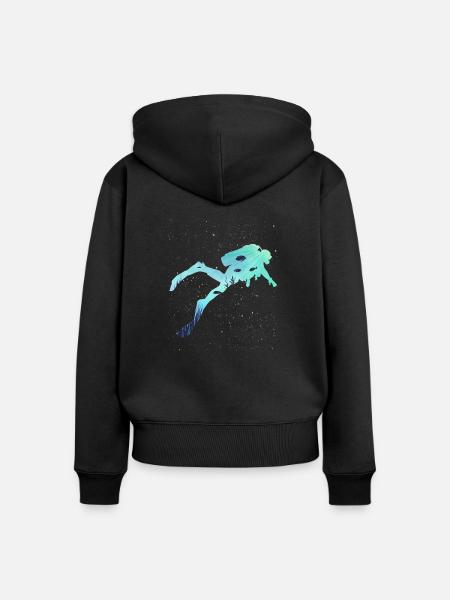 Tauchen Meeresbewohner - Frauen Premium Bio Zip Hoodie - Schwarz