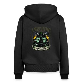 Diver - Women's Premium Organic Zip Hoodie - black - Back - Julia (174cm)
